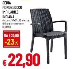 A&O Sedia monoblocco impilabile indiana offerta