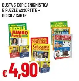 A&O Busta 3 copie enigmistica e puzzle assortite + gioco / carte offerta