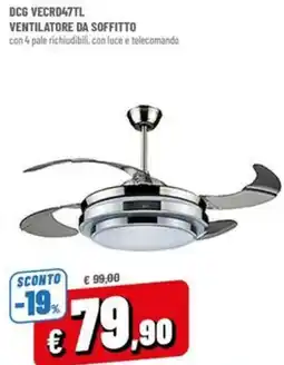 A&O DCG VECRD47TL VENTILATORE DA SOFFITTO offerta