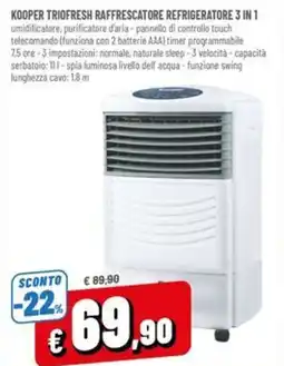 A&O Kooper triofresh raffrescatore refrigeratore 3 in 1 offerta