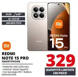 Comet Xiaomi REDMI NOTE 15 PRO SMARTPHONE offerta