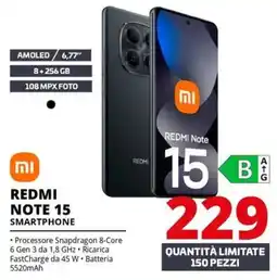 Comet Xiaomi REDMI NOTE 15 SMARTPHONE offerta