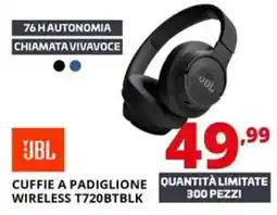 Comet Jbl cuffie a padiglione wireless T720BTBLK offerta