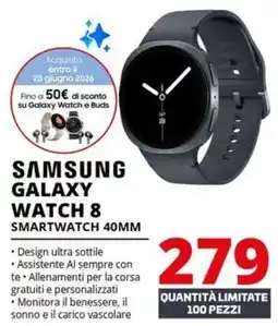 Comet Samsung galaxy watch 8 smartwatch 40mm offerta