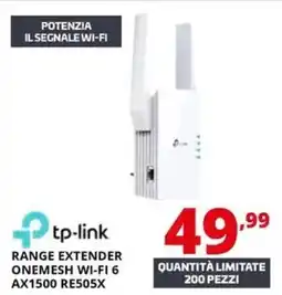 Comet Tp-link range extender onemesh wi-fi 6 AX1500 RE505X offerta