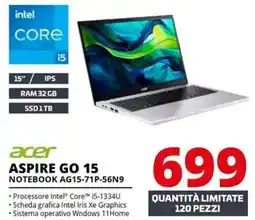 Comet acer ASPIRE GO 15 NOTEBOOK AG15-71P-56N9 offerta