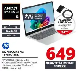 Comet hp OMNIBOOK 3 NG 15-FN0015NL offerta