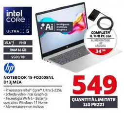 Comet hp NOTEBOOK 15-FD2008NL D13JMEA offerta