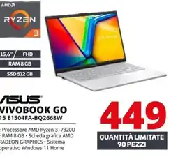Comet ASUS VIVOBOOK GO 15 E1504FA-BQ2668W offerta