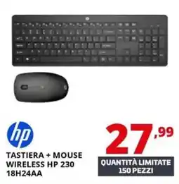 Comet Tastiera + mouse wireless hp 230 18H24AA offerta