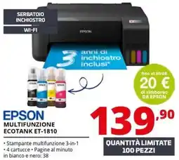 Comet EPSON MULTIFUNZIONE ECOTANK ET-1810 offerta