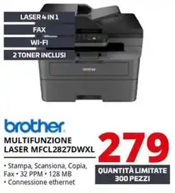 Comet brother MULTIFUNZIONE LASER MFCL2827DWXL offerta