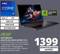 Comet acer NOTEBOOK ANV15-52-95SR NITRO V15 offerta