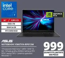 Comet ASUS NOTEBOOK V3607VH-RP013W offerta