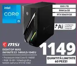 Comet msi DESKTOP MAG INFINITE E1 14NVL5-104EU offerta