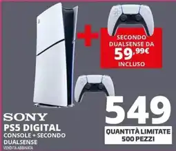Comet Sony PS5 digital console + secondo dualsense offerta