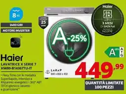 Comet Haier LAVATRICE X SERIE 7 HW80-B14367TU-IT offerta