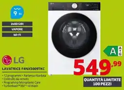 Comet LG LAVATRICE F4NX5009TKC offerta