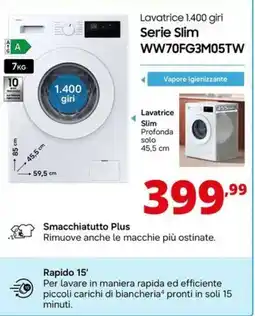 Comet SAMSUNG Lavatrice 1.400 giri Serie Slim WW70FG3M05TW offerta