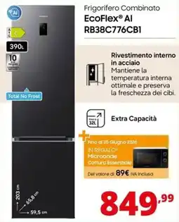 Comet SAMSUNG Frigorifero Combinato EcoFlex Al RB38C776CB1 offerta