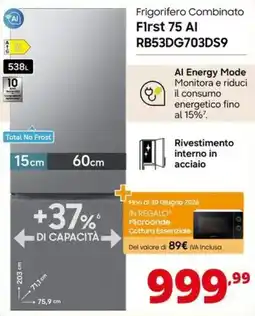 Comet SAMSUNG Frigorifero Combinato First 75 Al RB53DG703DS9 offerta