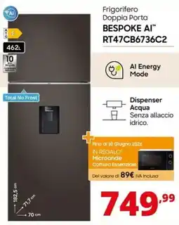 Comet SAMSUNG Frigorifero Doppia Porta BESPOKE AI RT47CB6736C2 offerta