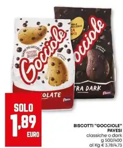 Pam Biscotti "gocciole" pavesi classiche o dark offerta
