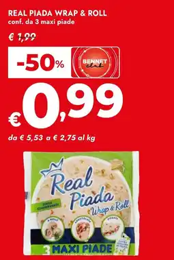Bennet Real piada wrap & real piada wrap & roll offerta