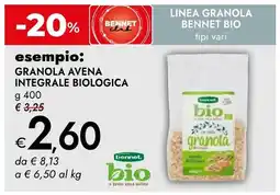 Bennet Granola avena integrale biologica BENNET BIO offerta