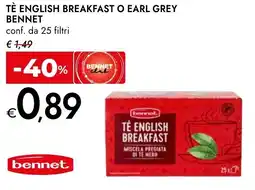 Bennet Tè english breakfast o earl grey BENNET offerta