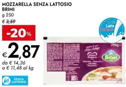 Bennet Mozzarella senza lattosio BRIMI offerta