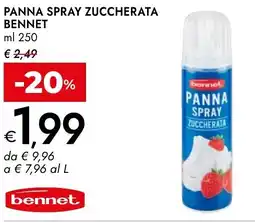 Bennet Panna spray zuccherata BENNET offerta
