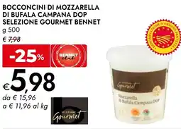 Bennet Bocconcini di mozzarella di bufala campana dop selezione GOURMET BENNET offerta
