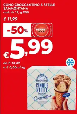 Bennet Cono croccantino 5 stelle SAMMONTANA offerta