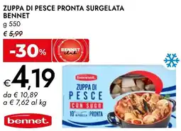 Bennet Zuppa di pesce pronta surgelata BENNET offerta