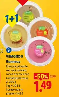 Lidl Vemondo Hummus offerta