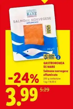 Lidl Gastronomia di Mare Salmone norvegese affumicato offerta