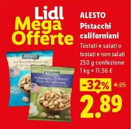 Lidl Alesto Pistacchi californiani offerta