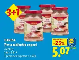 Lidl Baresa Pesto radicchio e speck offerta