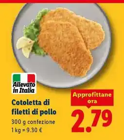 Lidl Cotoletta di filetti di pollo offerta