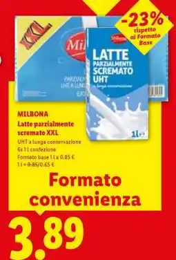Lidl Milbona Latte parzialmente scremato XXL offerta