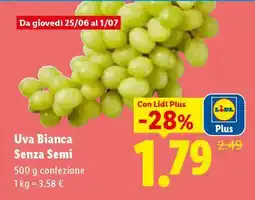 Lidl Uva bianca senza semi offerta