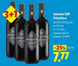 Lidl Salento IGP Primitivo offerta