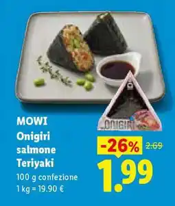 Lidl MOWI Onigiri salmone Teriyaki offerta