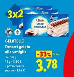 Lidl Gelatelli Dessert gelato alla vaniglia offerta