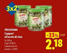 Lidl Freshona Capperi all'aceto di vino offerta