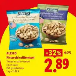 Lidl Alesto Pistacchi californiani offerta
