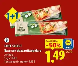 Lidl CHEF SELECT Base per pizza rettangolare offerta