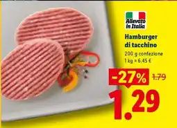 Lidl Hamburger Di Tacchino offerta
