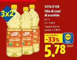 Lidl Vita D'or Olio di semi di arachide offerta